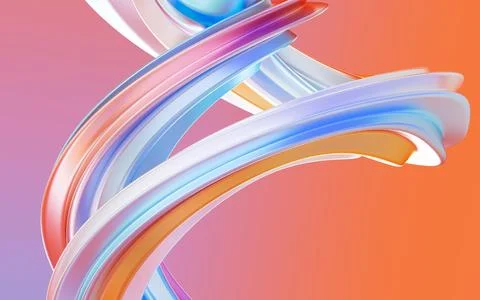 Abstract gradient curve background, 3d rendering. Stock Illustration