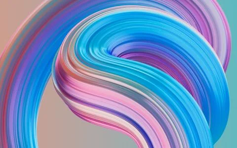 Abstract gradient curve background, 3d rendering. Stock Illustration
