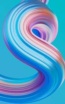 Abstract gradient curve background, 3d rendering. Stock Illustration