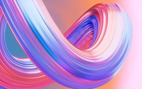 Abstract gradient curve background, 3d rendering. Stock Illustration