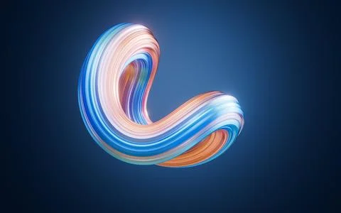 Abstract gradient curve background, 3d rendering. Stock Illustration