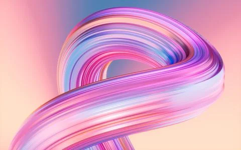 Abstract gradient curve background, 3d rendering. Stock Illustration