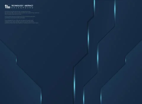 Abstract gradient dark blue technology template background. illustration Stock Illustration