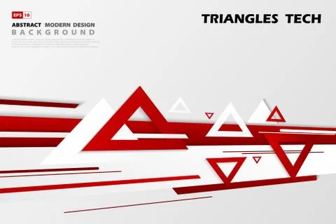 Abstract gradient decoration red triangles tech overlap design of futuristic Illustrazione stock