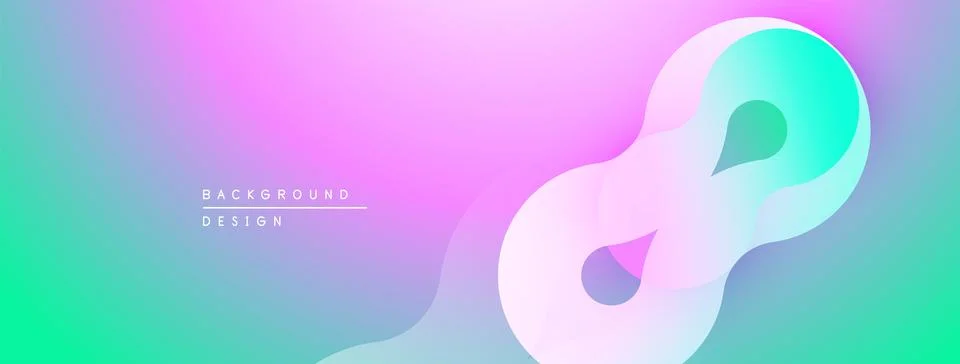 Abstract gradient design features looping shapes. Soft pinks, purples, teals イラスト素材
