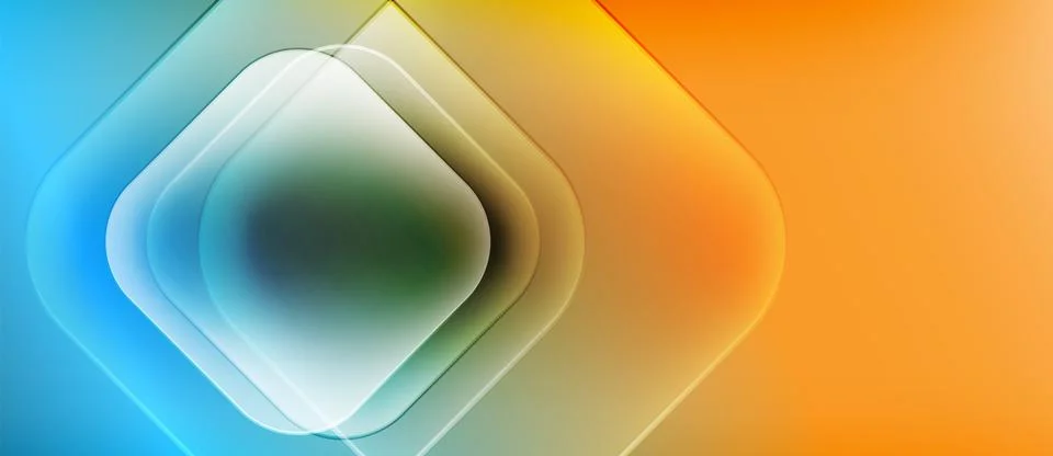 Abstract gradient design. Layers create illusion depth, blending blue, orange 스톡 일러스트