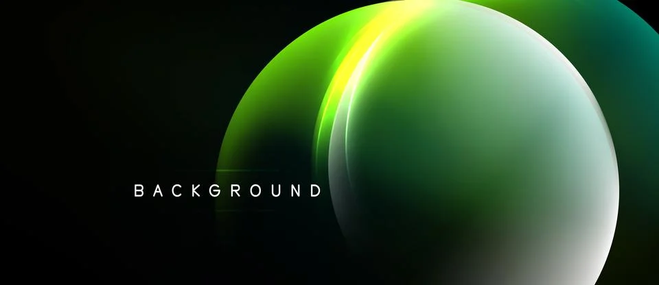 Abstract gradient design. Vivid green, yellow hues blend into dark background Illustrazione stock