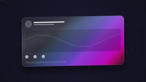 Abstract Gradient Digital Dashboard with Growing Trend Line and Data Points Stock Footage 346660544