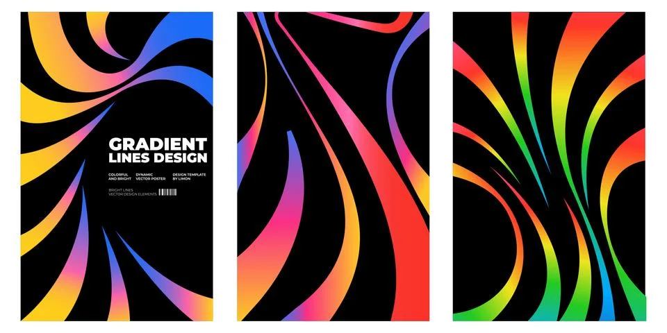 Abstract Gradient Flow Wave Background Set Collection 스톡 일러스트