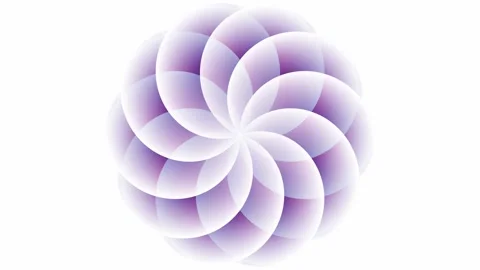 Abstract Gradient Flower Rotating Seamless Loop Minimal Motion Background. 4K Video stock 325315338