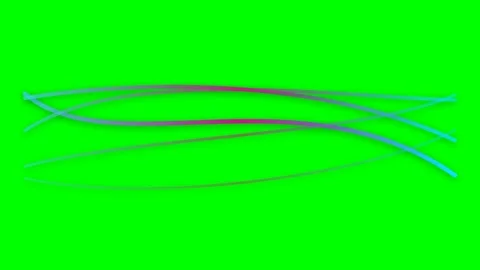 Abstract gradient flowing lines on a vibrant green chroma key background Stock Footage 341824038