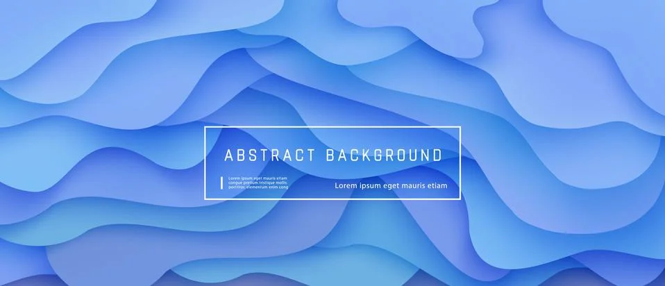 Abstract gradient fluid background with expressive blue wave motion flow and Stock Illustration