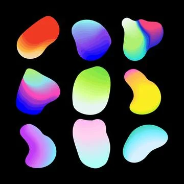 Abstract gradient fluid blobs creating dynamic pattern Stockillustratie