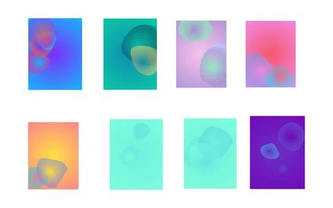 Abstract Gradient Fluid Shapes Background Collection in Vibrant Colors Stock-Illustration