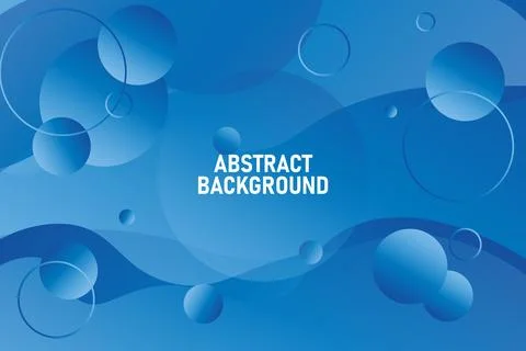 Abstract gradient geometric background, blue color circles design vector Stock Illustration