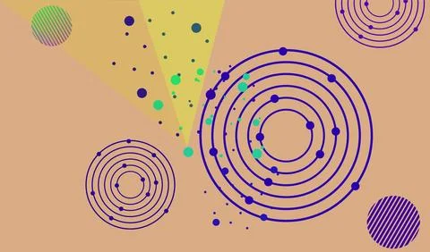 Abstract gradient geometric elements ,circles and lines design for web page.. Stock Illustration