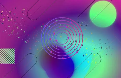 Abstract gradient geometric elements ,circles and lines design for web page.. Illustrazione stock