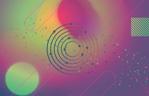 Abstract gradient geometric elements ,circles and lines design for web page.. イラスト素材