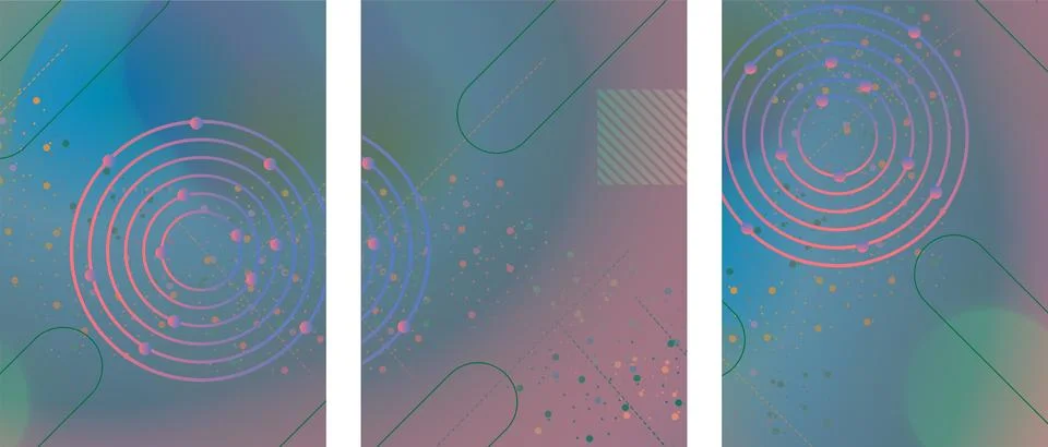 Abstract gradient geometric elements ,circles and lines design for web page.. Stock Illustration