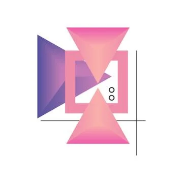 Abstract gradient geometric forms in pink and purple colors, design for label Stock Illustration