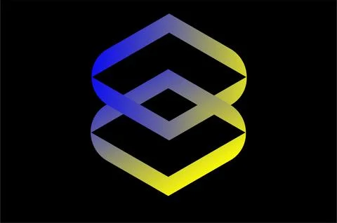 Abstract Gradient Geometric Infinity Loop Logo Design 스톡 일러스트