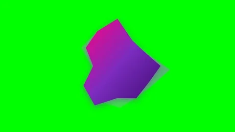 Abstract gradient geometric shape floating against a vibrant green background Stock Footage 340904544