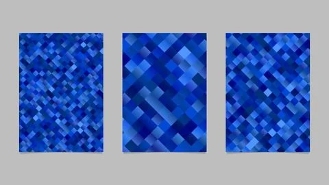 Abstract gradient geometrical diagonal square page template design set Stock Illustration