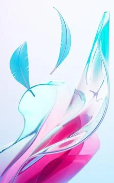 Abstract gradient glass background, 3d rendering. Stock Illustration