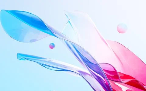 Abstract gradient glass background, 3d rendering. Stock Illustration