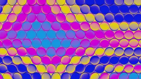 Abstract Gradient Glass Circles Pattern Vibrant Color Background. 4K 스톡 동영상 334111485