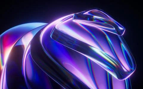 Abstract gradient glass geometry background, 3d rendering. Stock Illustration