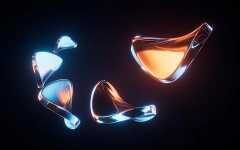 Abstract gradient glass geometry background, 3d rendering. Stock Illustration