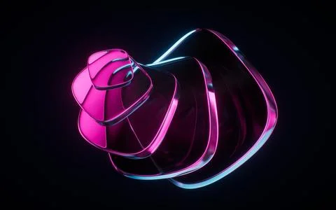 Abstract gradient glass geometry background, 3d rendering. Stock Illustration