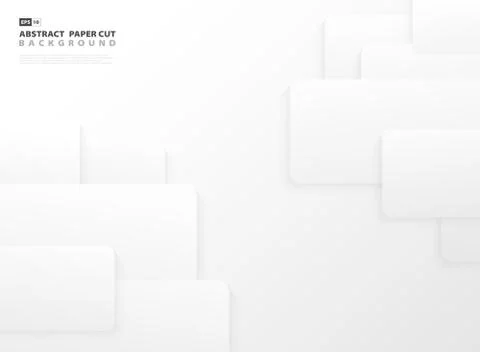 Abstract gradient gray and white color paper cut template design background. Illustrazione stock