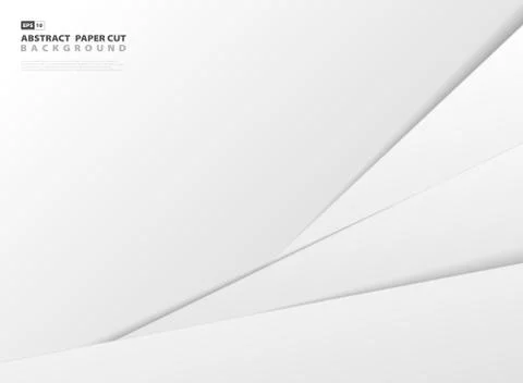 Abstract gradient gray and white paper cut style template background. Stock-Illustration