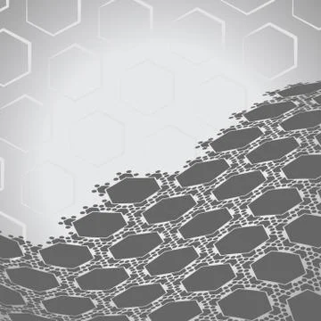 Abstract gradient gray background with hexagon pattern. Stock Illustration