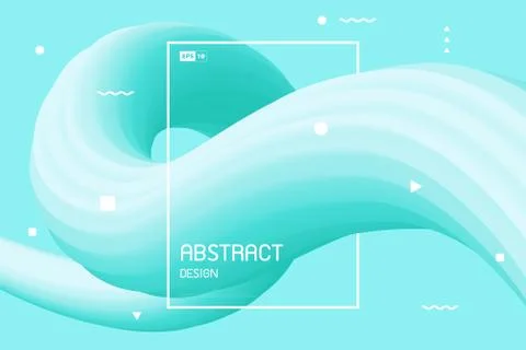 Abstract of gradient green fluid line design background. illustration vector Illustrazione stock