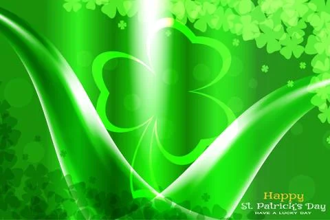 Abstract gradient green vector background for Happy Saint Patrick's Day wit.. Stock Illustration