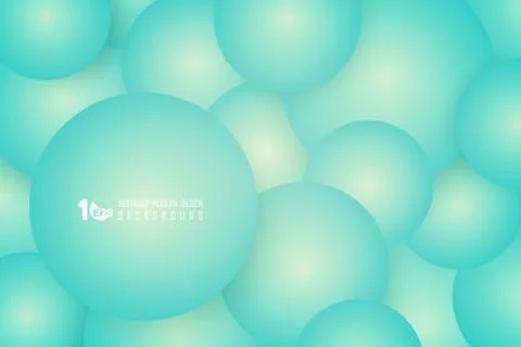 Abstract gradient green yellow bubble 3D pattern artwork background. Stock Illustration