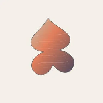 Abstract gradient heart shape with smooth contour design Stock Illustration