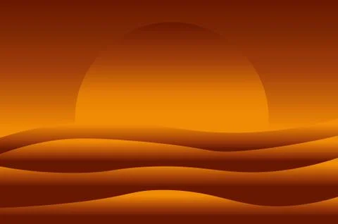 Abstract gradient landscape of sunset over the sea Stock Illustration