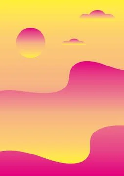Abstract gradient landscape of sunset over the sea Stock Illustration