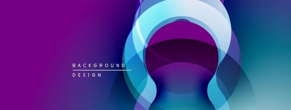 Abstract gradient layers create dynamic visual effect. Purple, blue hues Ilustración de archivo
