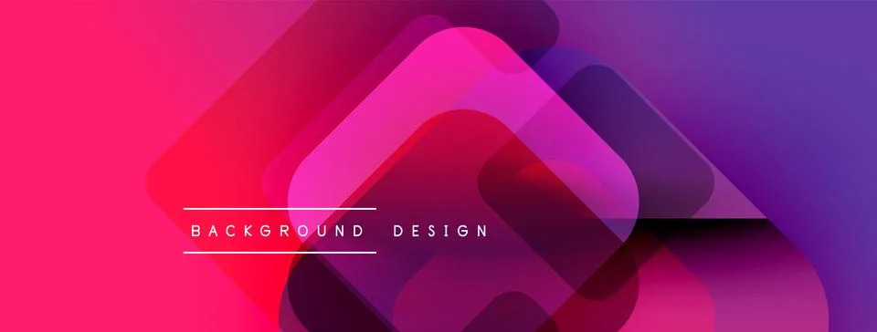 Abstract gradient layers create dynamic visual effect. Pink, purple hues blend Stock Illustration