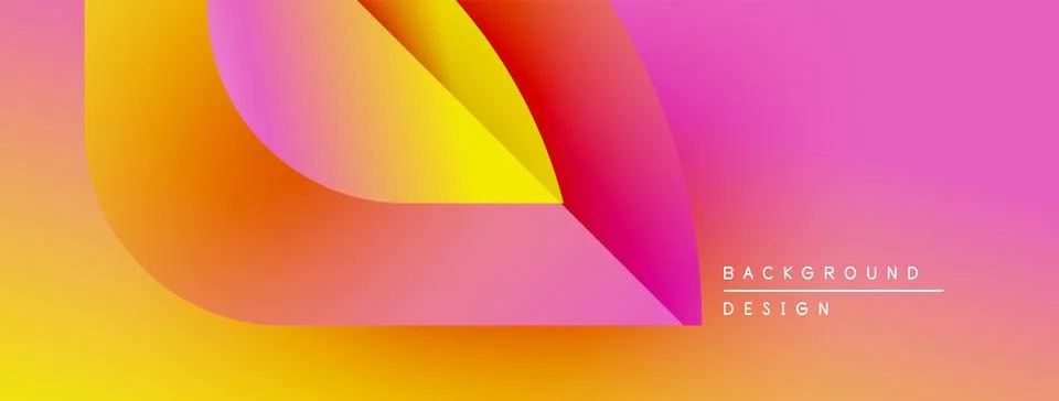 Abstract gradient layers create dynamic visual flow. Bright colors blend, Stock Illustration