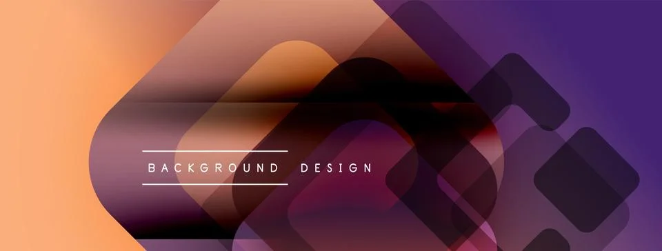 Abstract gradient layers create modern background. Overlapping squares, warm Illustrazione stock