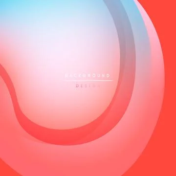 Abstract gradient layers create soft, flowing shapes. Colors transition from red Illustrazione stock