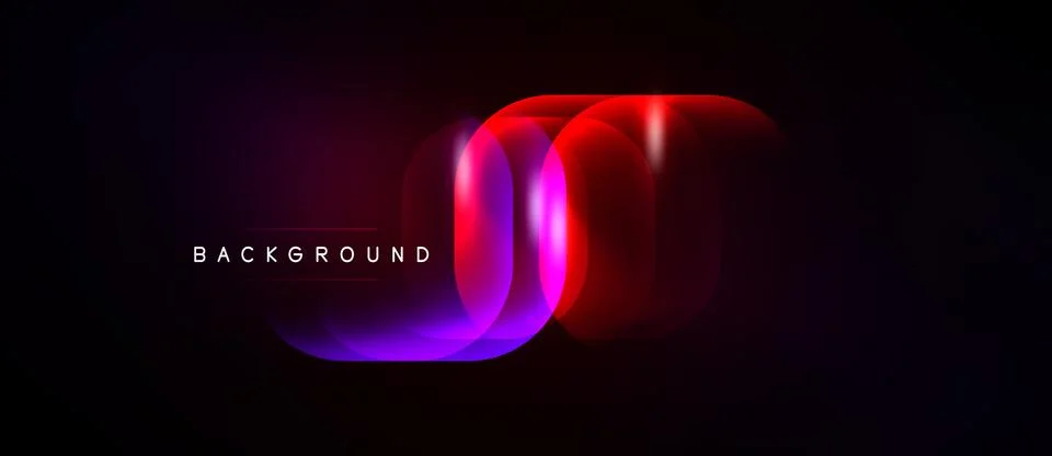 Abstract gradient layers create vibrant, flowing shapes over dark background. Ilustração Stock