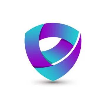 Abstract Gradient Letter E Shield Logo Design Template Premium Vector Stock Illustration