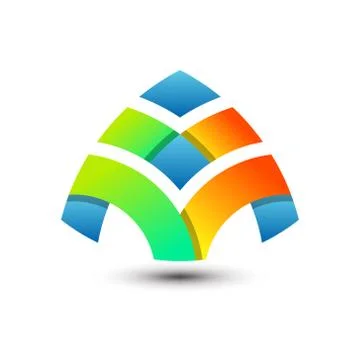 Abstract Gradient Letter M Arrow Logo Design Template Vector Emblem Stock Illustration